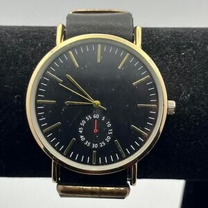 Gold black mens watch